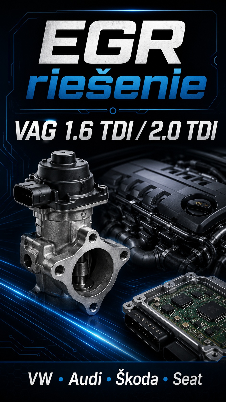 EGR riešenie VAG 1.6 TDI / 2.0 TDI