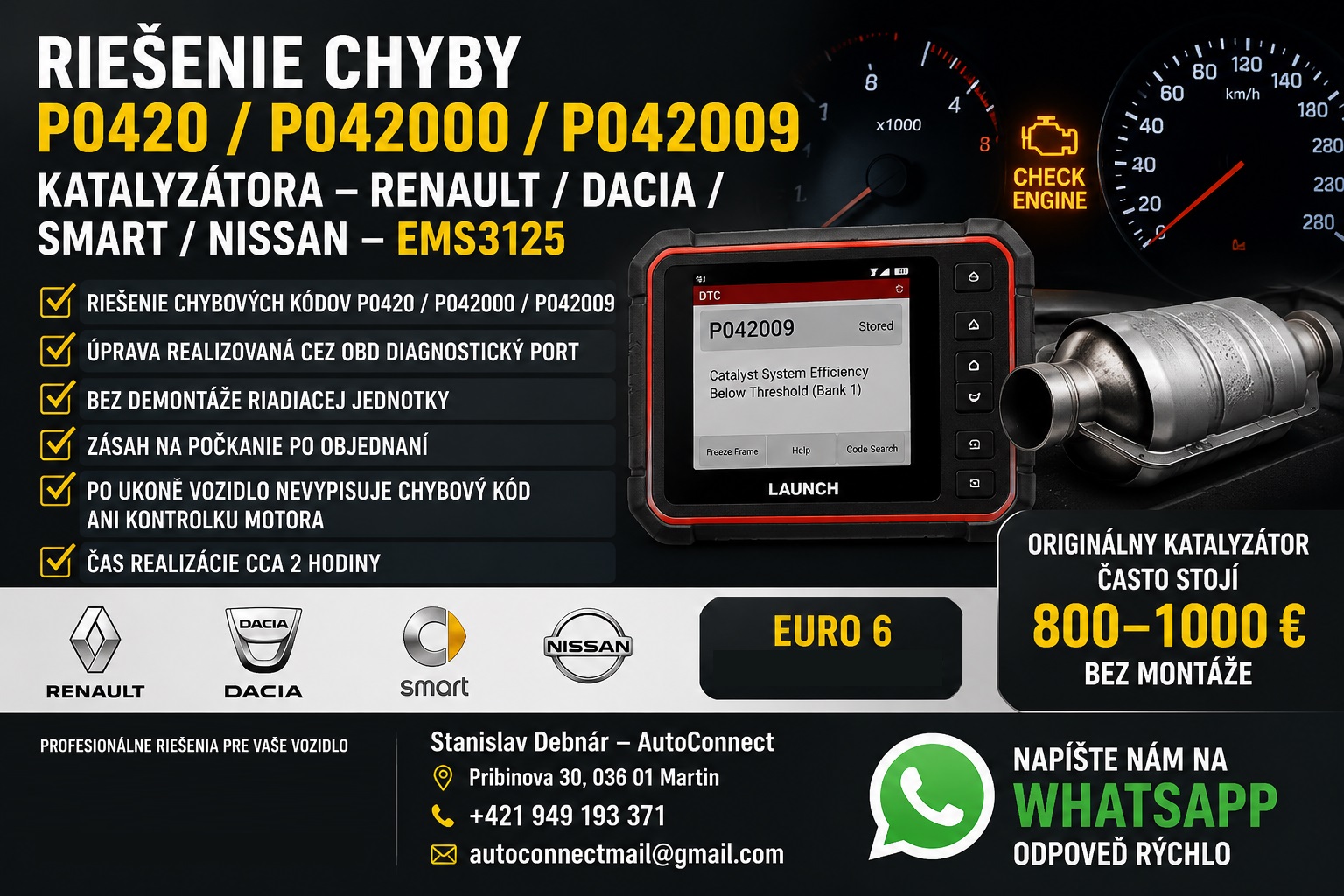 Riesenie Dacia Renault P0420