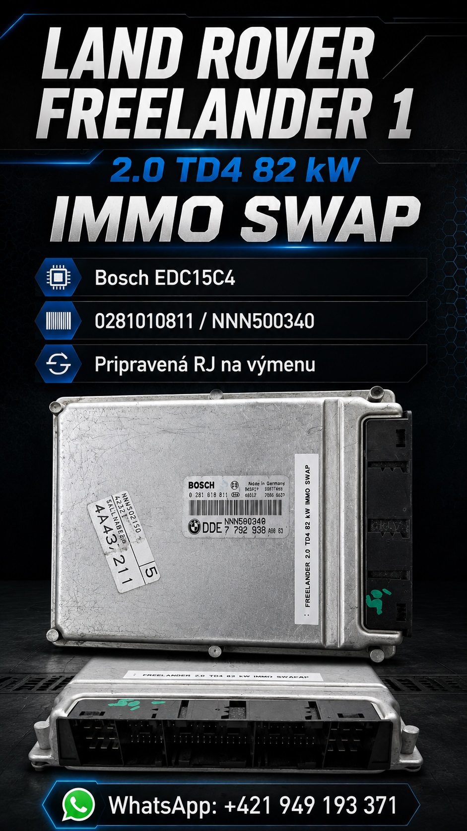 RJ Freelander TD4 82kW IMMO SWAP